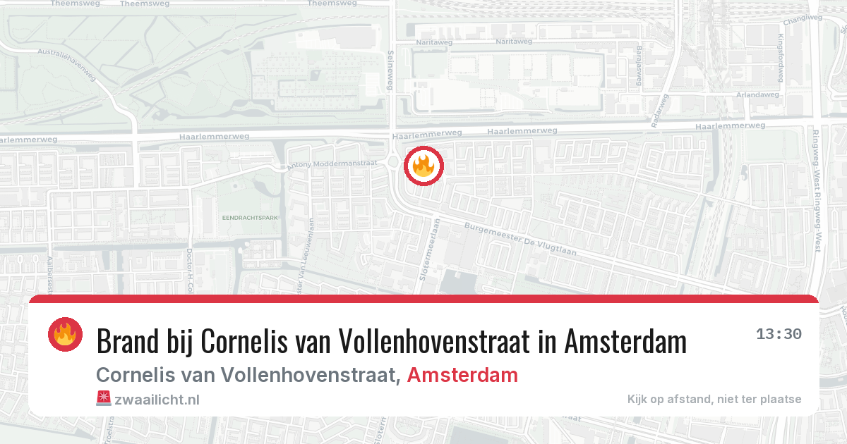 Brand bij Cornelis van Vollenhovenstraat in Amsterdam — 29 jan 2026