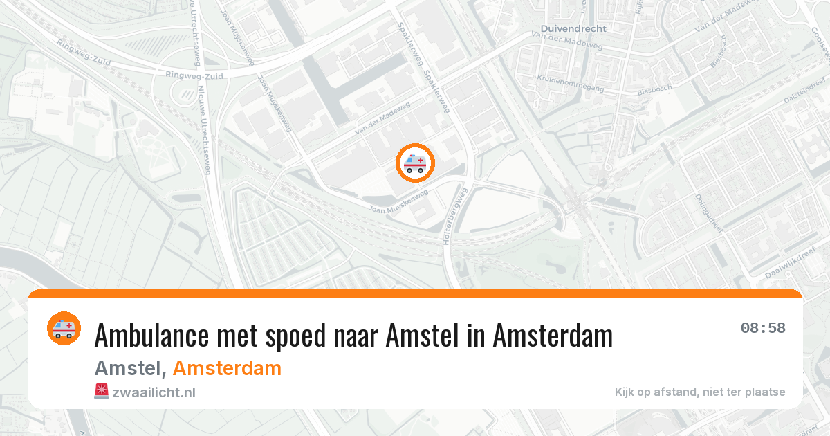 Ambulance met spoed naar Amstel in Amsterdam — 11 aug 2026