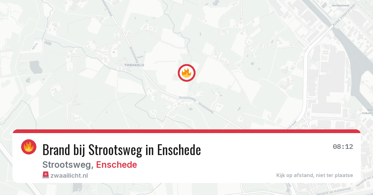Brand bij Strootsweg in Enschede — 28 jun 2026