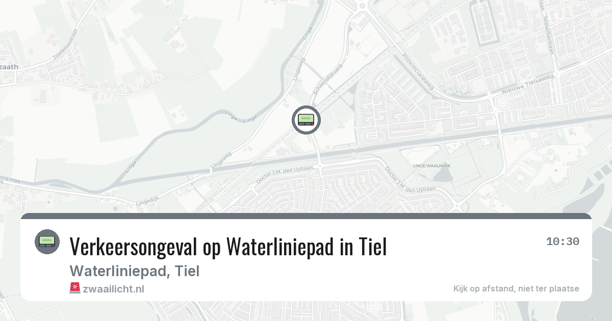 Verkeersongeval op Waterliniepad in Tiel — 21 mrt 2026