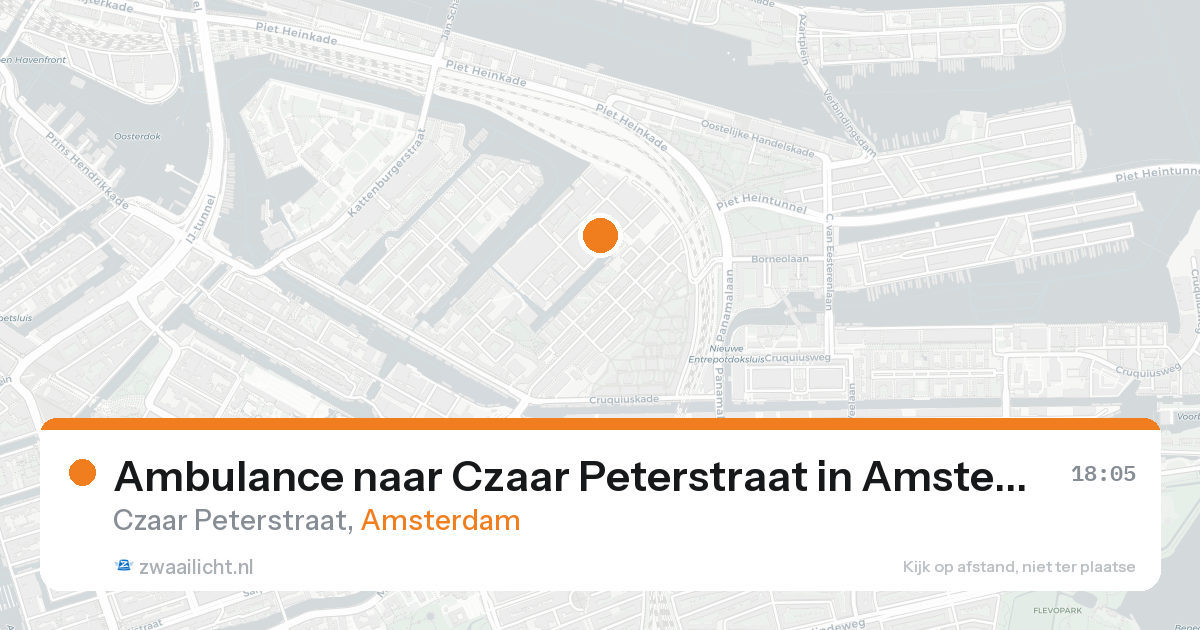 Ambulance naar Czaar Peterstraat in Amsterdam — 25 aug 2026