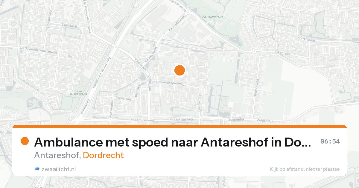 Ambulance met spoed naar Antareshof in Dordrecht — 18 aug 2026