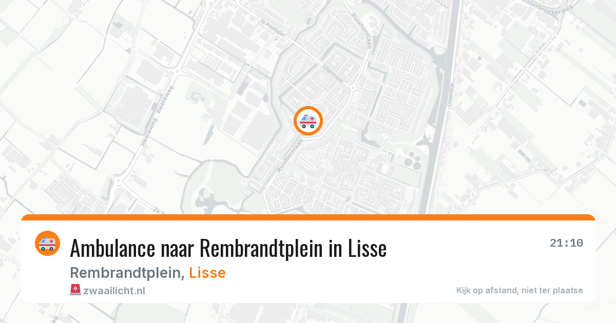 Ambulance naar Rembrandtplein in Lisse — 13 aug 2026