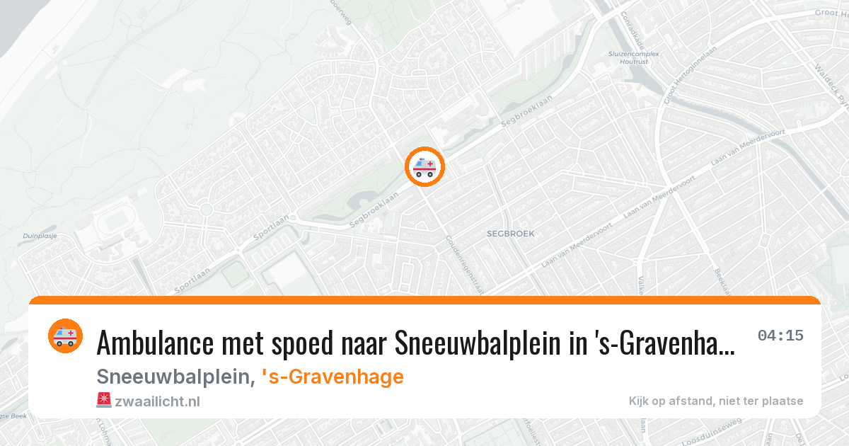 Ambulance met spoed naar Sneeuwbalplein in 's-Gravenhage — 13 aug 2026