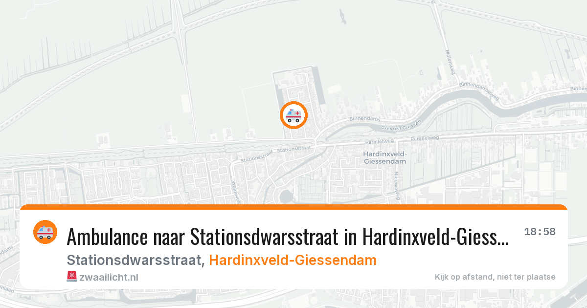 Ambulance naar Stationsdwarsstraat in Hardinxveld-Giessendam — 25 mei 2026