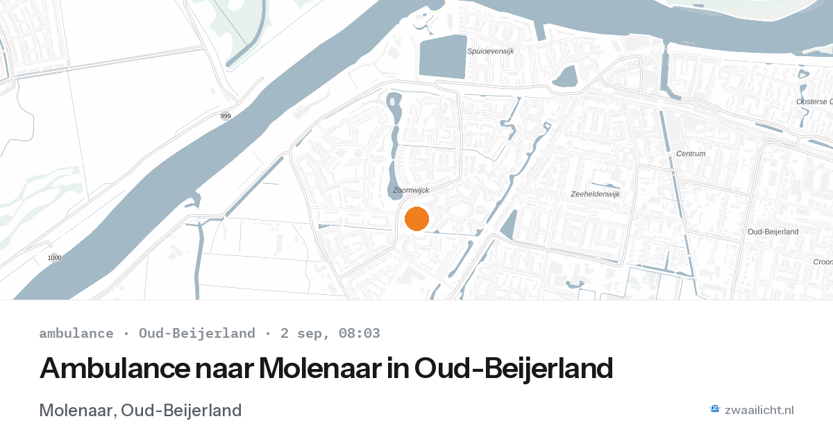 Ambulance naar Molenaar in Oud-Beijerland — 2 sep 2026