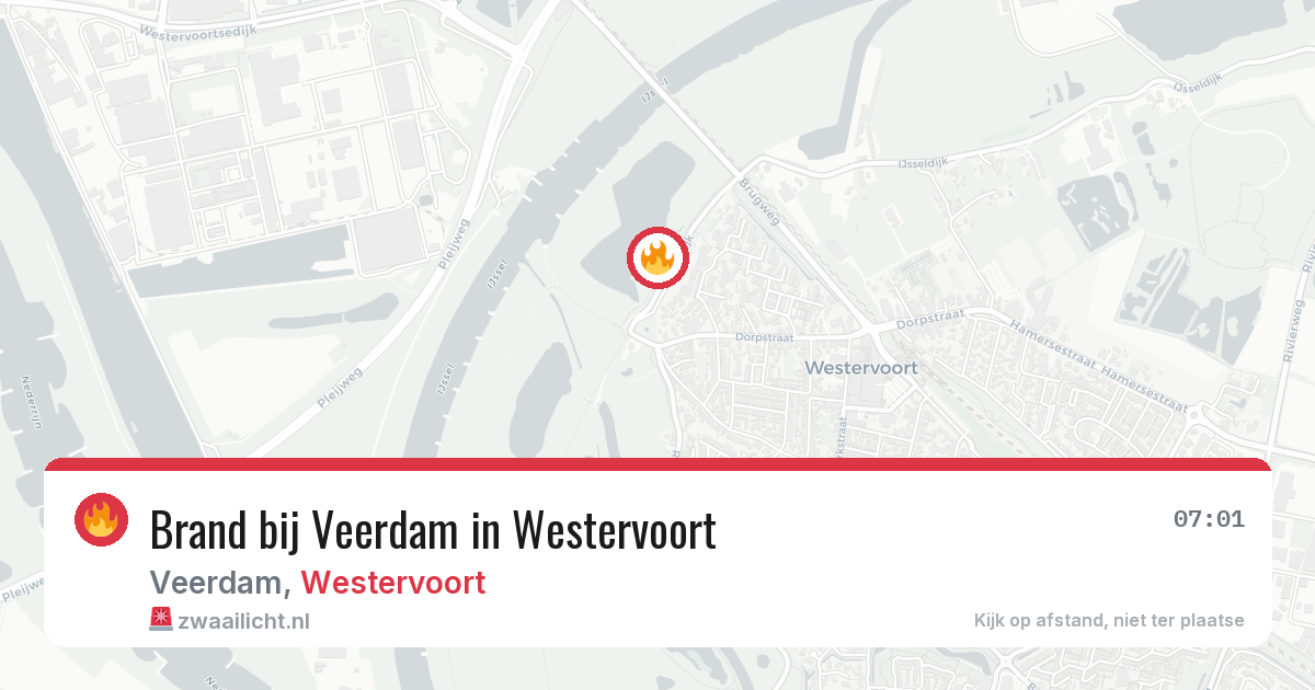 Brand bij Veerdam in Westervoort — 28 jun 2026
