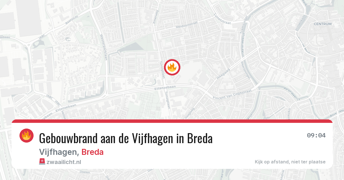 Gebouwbrand aan de Vijfhagen in Breda — 23 jul 2026