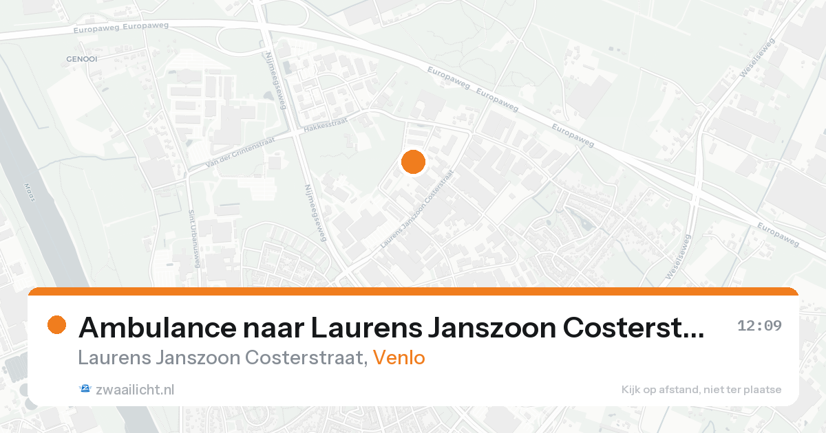 Ambulance naar Laurens Janszoon Costerstraat in Venlo — 24 aug 2026
