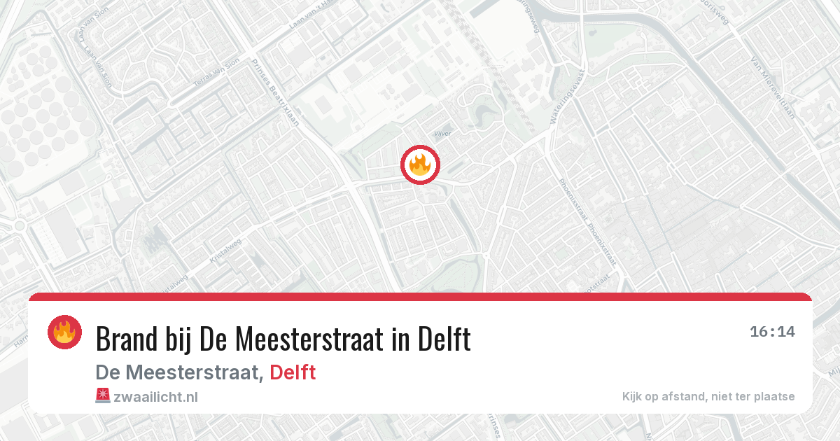Brand bij De Meesterstraat in Delft — 8 jul 2026