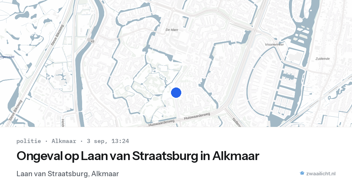Ongeval op Laan van Straatsburg in Alkmaar — 3 sep 2026