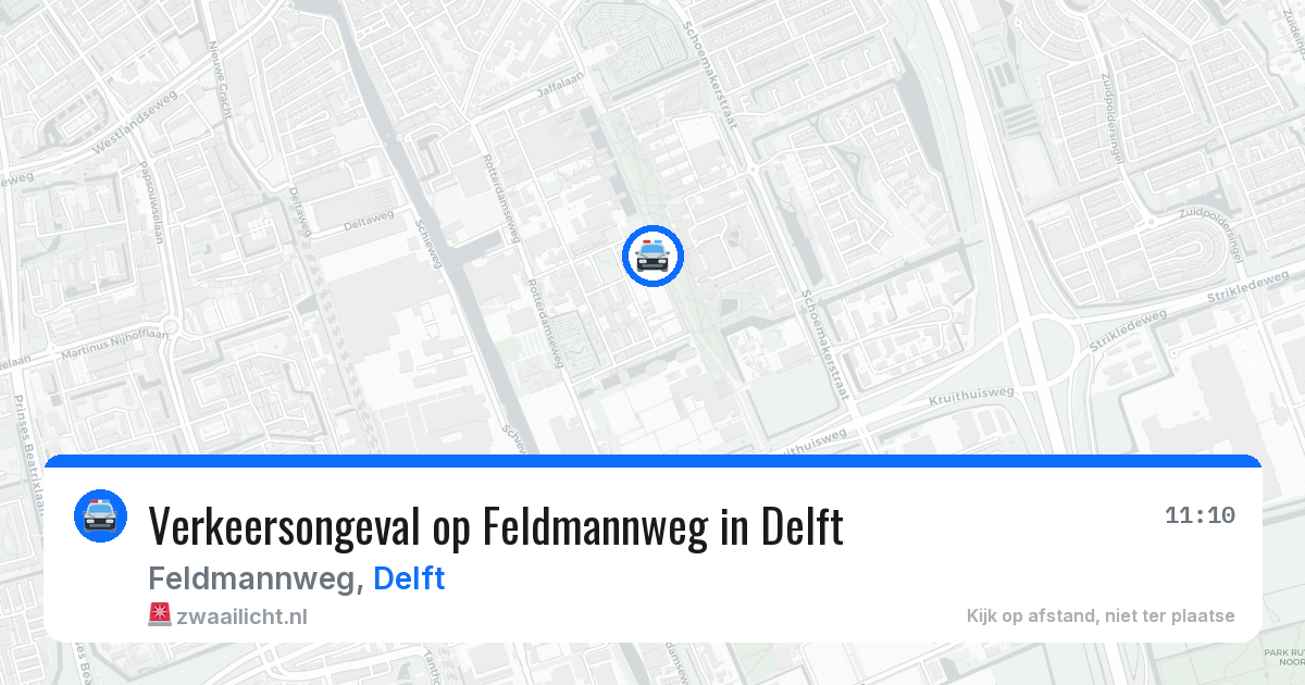 Verkeersongeval op Feldmannweg in Delft — 26 mrt 2026