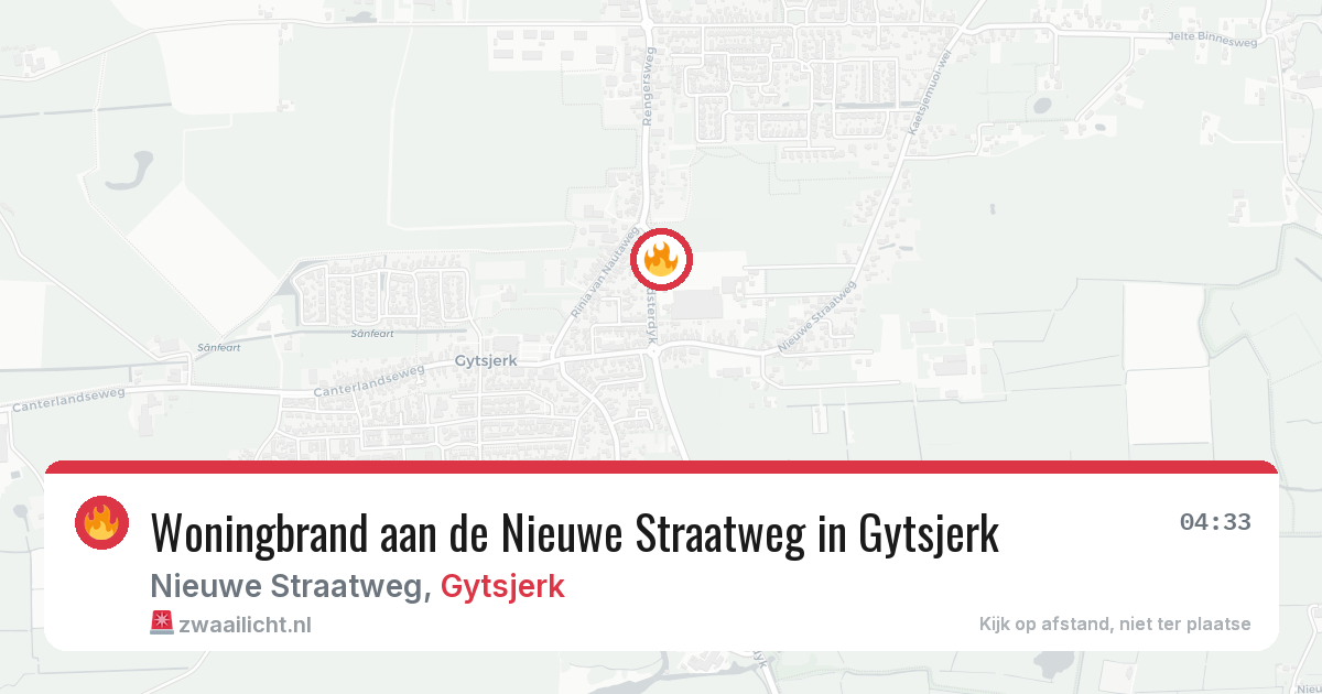 Woningbrand aan de Nieuwe Straatweg in Gytsjerk — 8 mei 2026