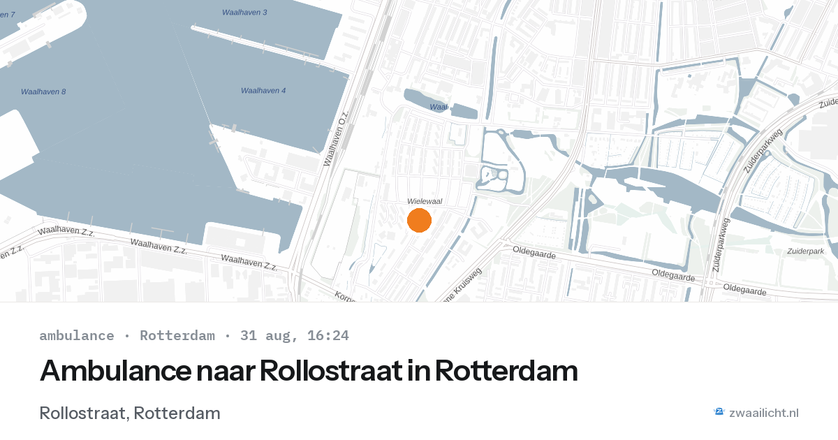 Ambulance naar Rollostraat in Rotterdam — 31 aug 2026