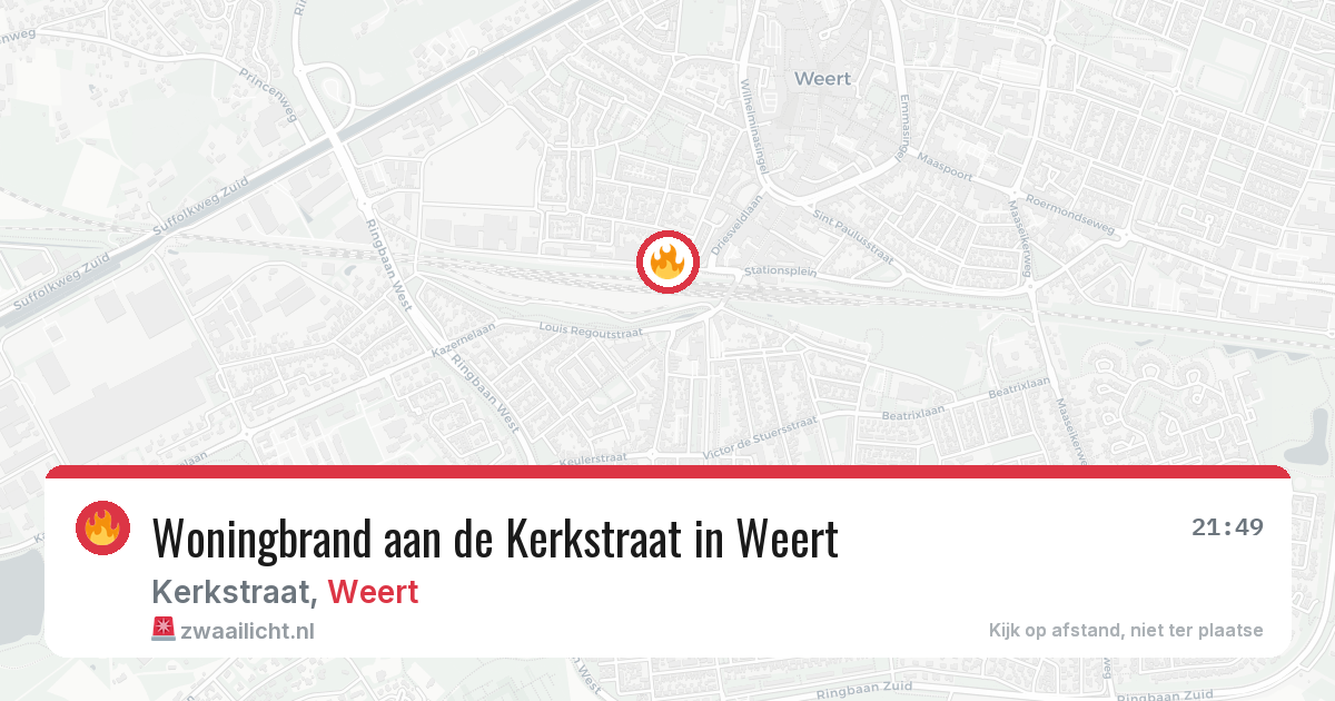 Woningbrand aan de Kerkstraat in Weert — 17 mrt 2026