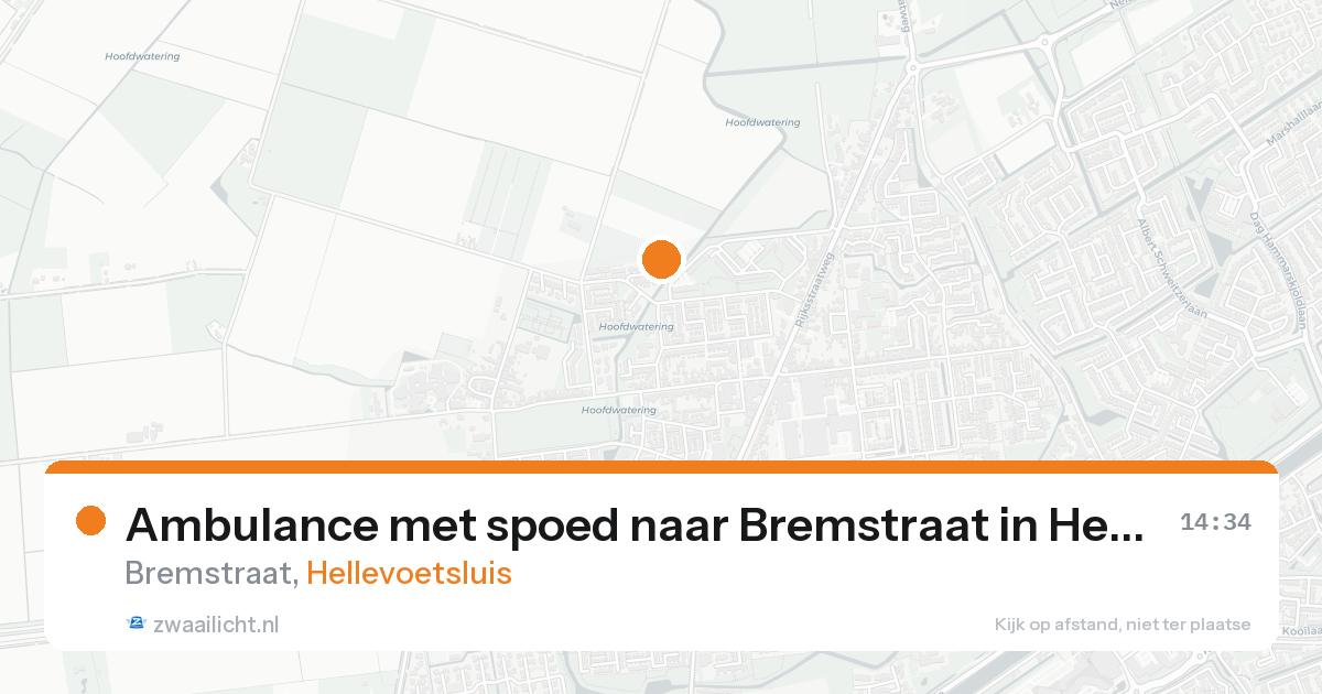 Ambulance met spoed naar Bremstraat in Hellevoetsluis — 14 jul 2026