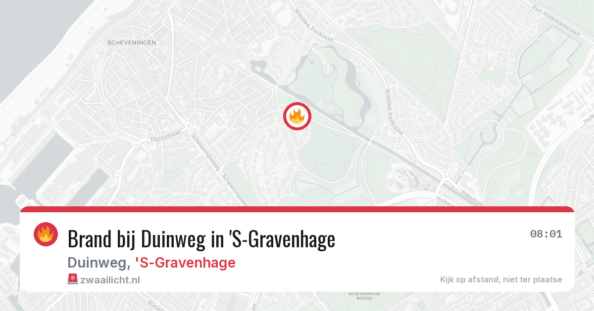 Brand bij Duinweg in 'S-Gravenhage — 11 aug 2026