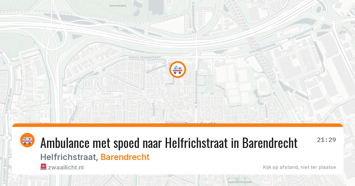 Ambulance met spoed naar Helfrichstraat in Barendrecht — 5 aug 2026
