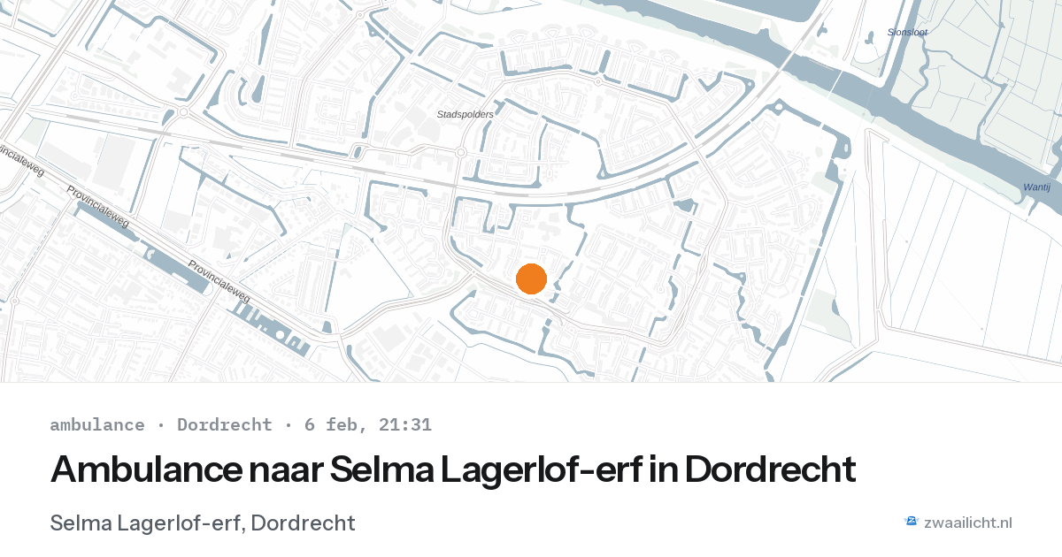 Ambulance naar Selma Lagerlof-erf in Dordrecht — 6 feb 2026
