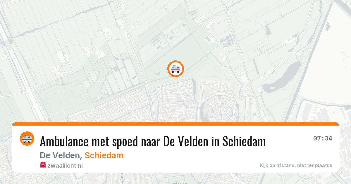 Ambulance met spoed naar De Velden in Schiedam — 20 jun 2026