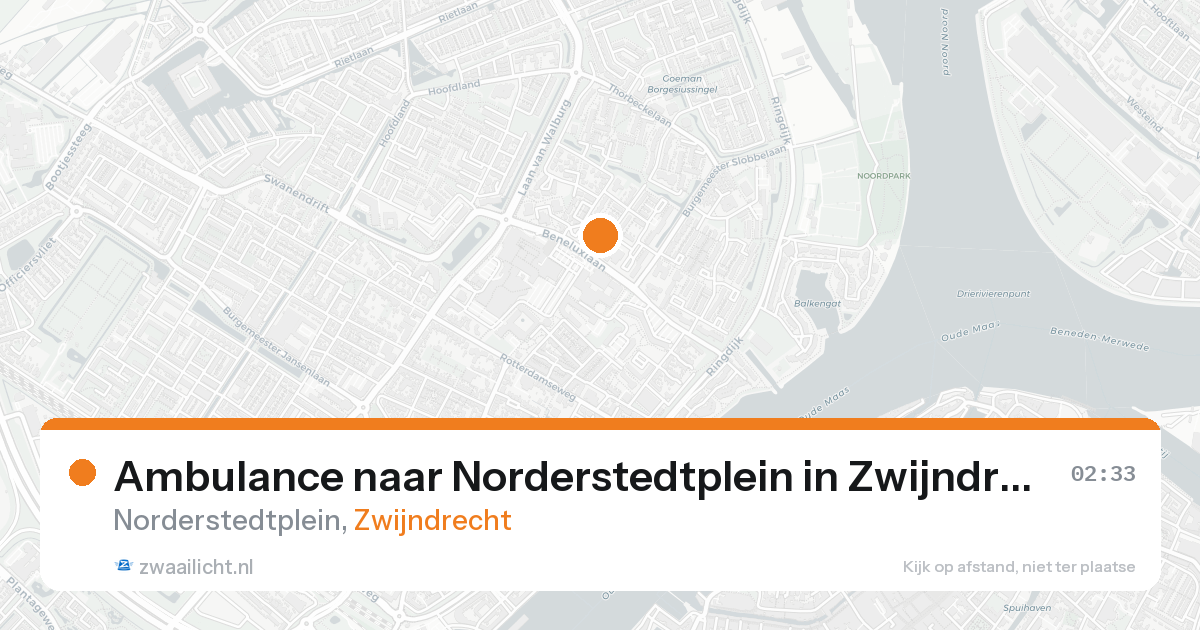Ambulance naar Norderstedtplein in Zwijndrecht — 25 aug 2026