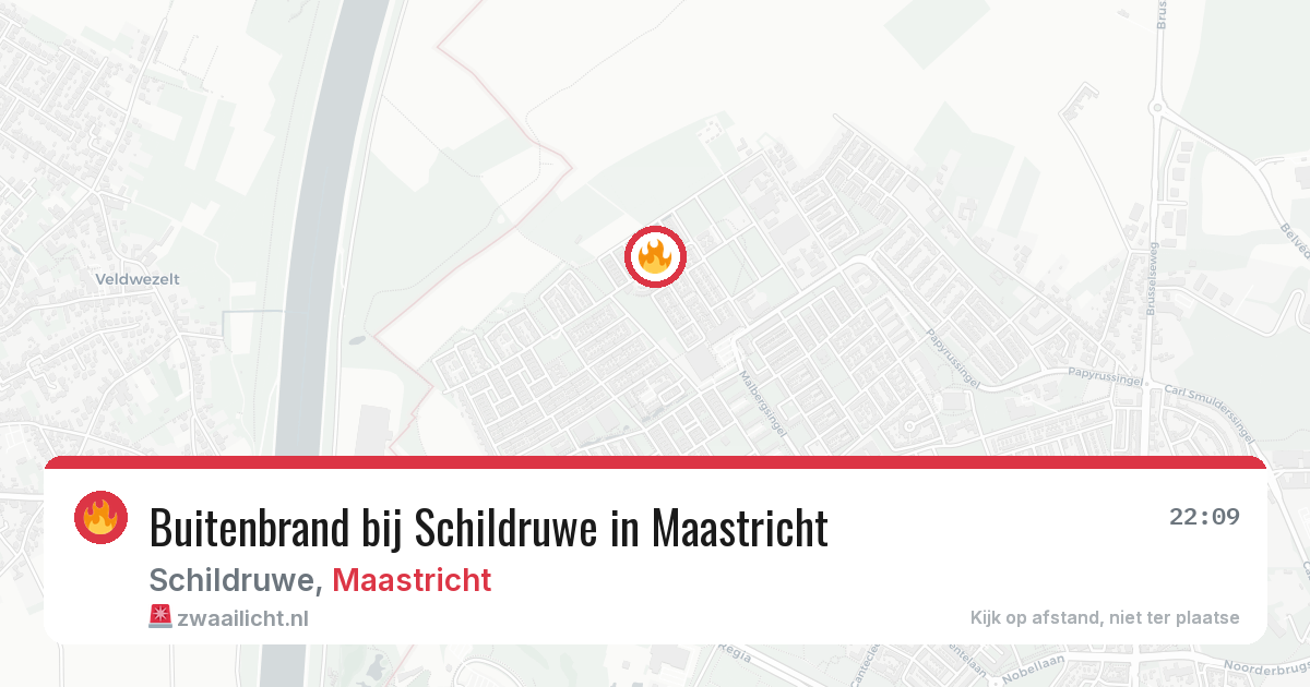 Buitenbrand bij Schildruwe in Maastricht — 11 aug 2026