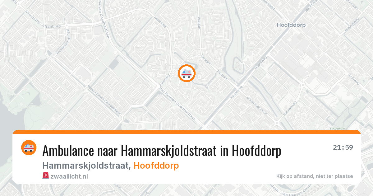 Ambulance naar Hammarskjoldstraat in Hoofddorp — 4 jul 2026