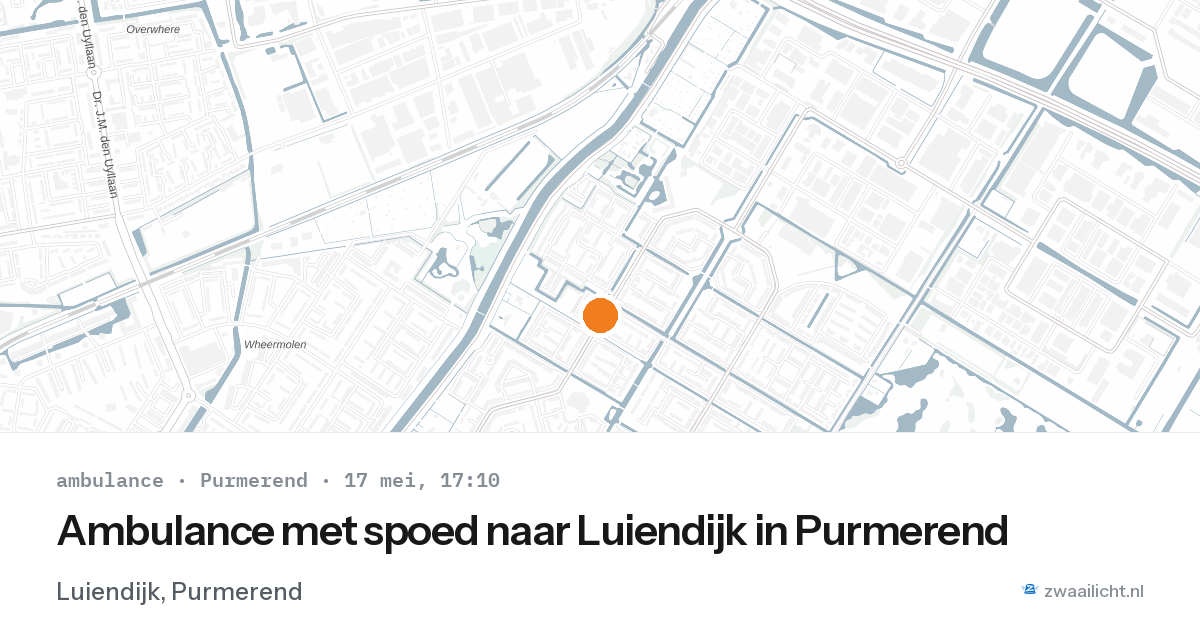 Ambulance met spoed naar Luiendijk in Purmerend — 17 mei 2026