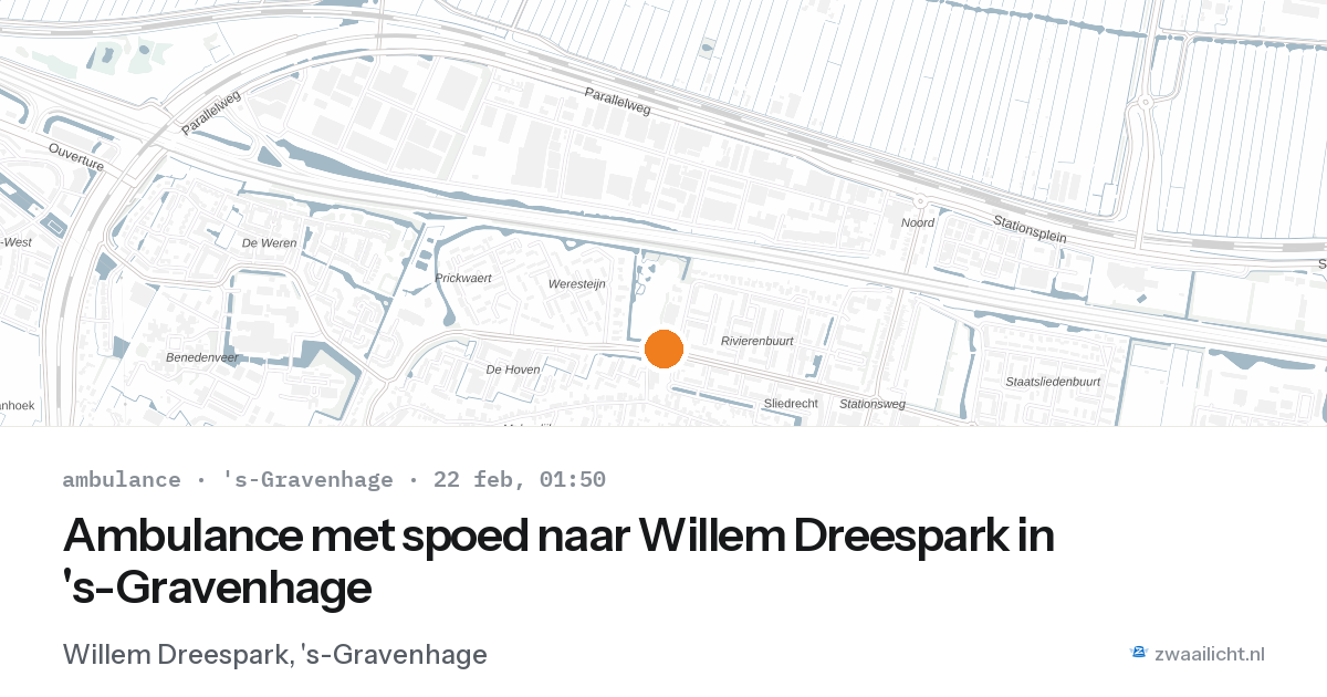 Ambulance met spoed naar Willem Dreespark in 's-Gravenhage — 22 feb 2026