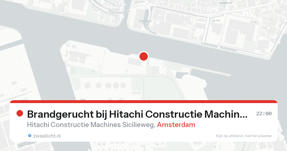 Brandgerucht bij Hitachi Constructie Machines Sicilieweg in Amsterdam — 18 aug 2026