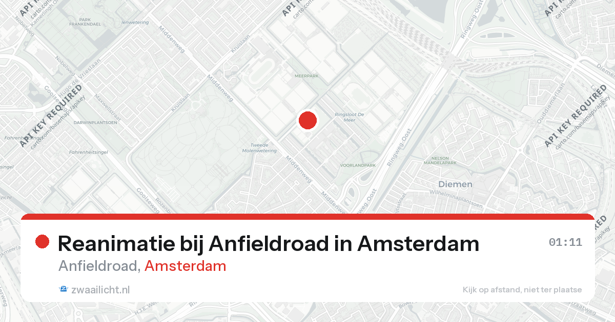 Reanimatie bij Anfieldroad in Amsterdam — 20 jun 2026