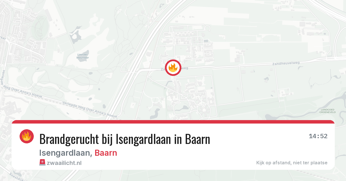 Brandgerucht bij Isengardlaan in Baarn — 7 jun 2026