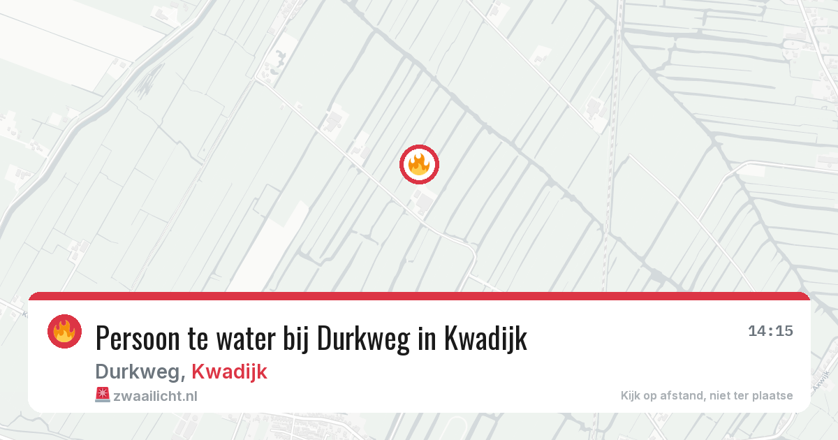 Persoon te water bij Durkweg in Kwadijk — 14 aug 2026