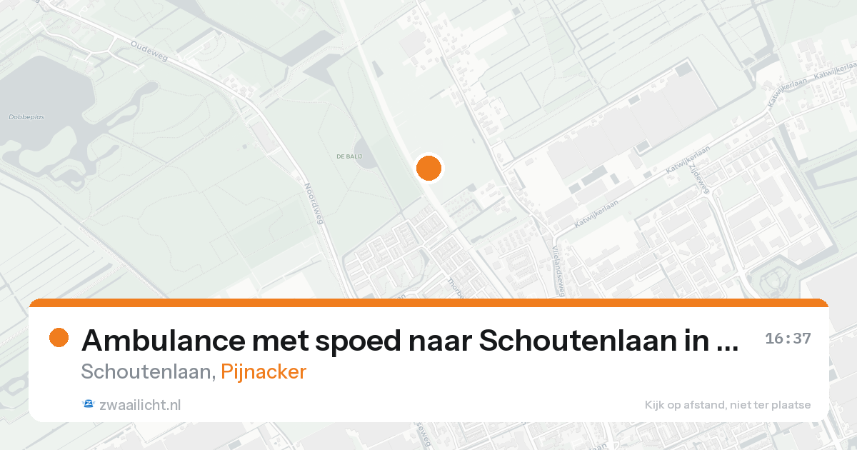 Ambulance met spoed naar Schoutenlaan in Pijnacker — 18 aug 2026