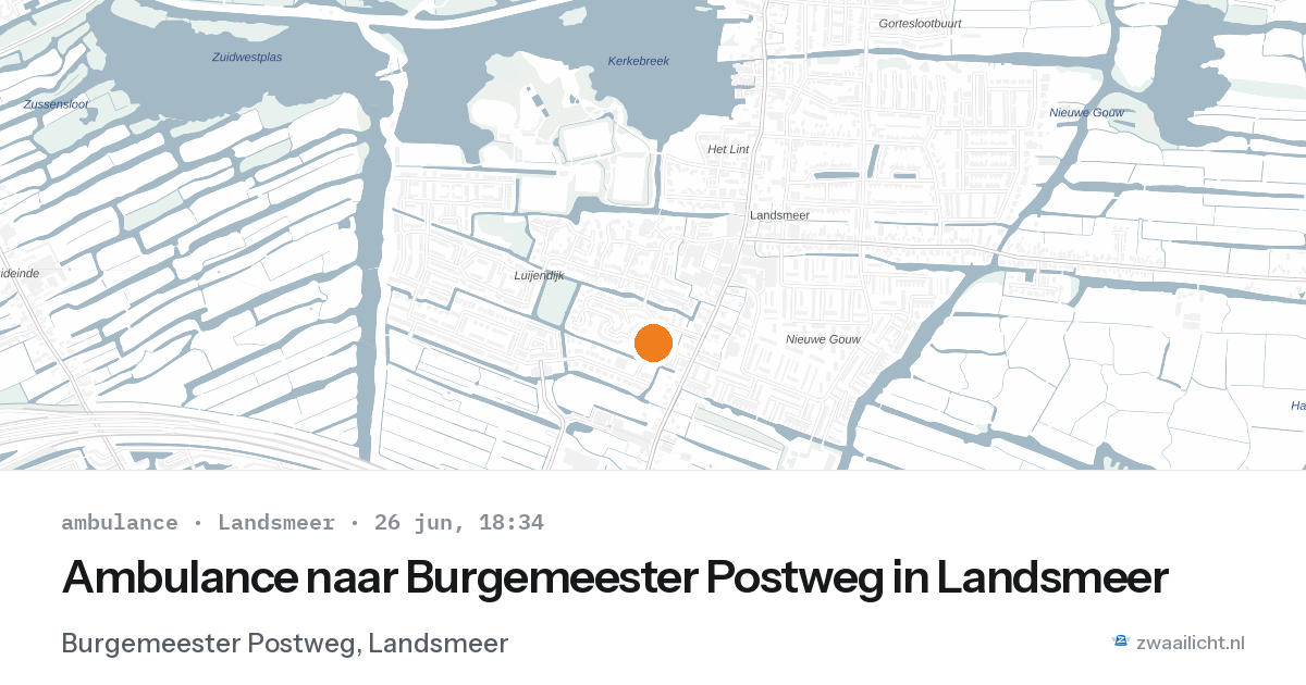 Ambulance naar Burgemeester Postweg in Landsmeer — 26 jun 2026