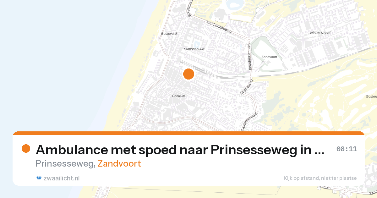 Ambulance met spoed naar Prinsesseweg in Zandvoort — 16 jun 2026