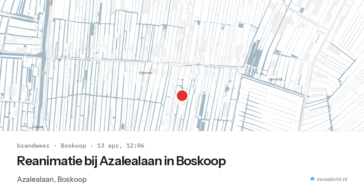 Reanimatie bij Azalealaan in Boskoop — 13 apr 2026