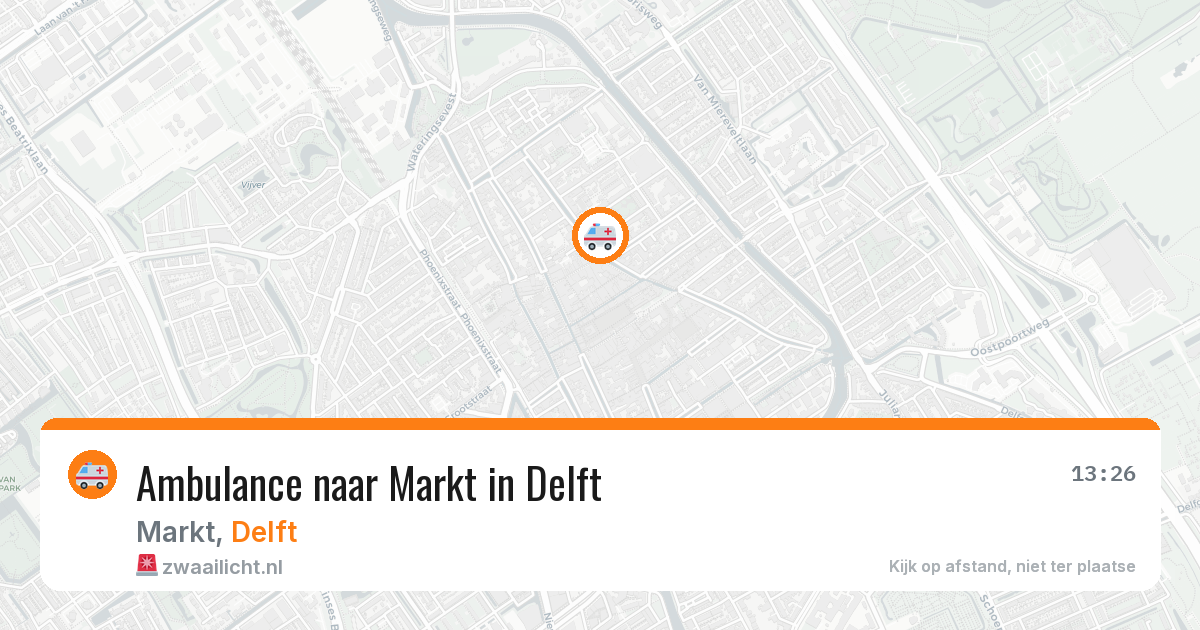 Ambulance naar Markt in Delft — 12 aug 2026
