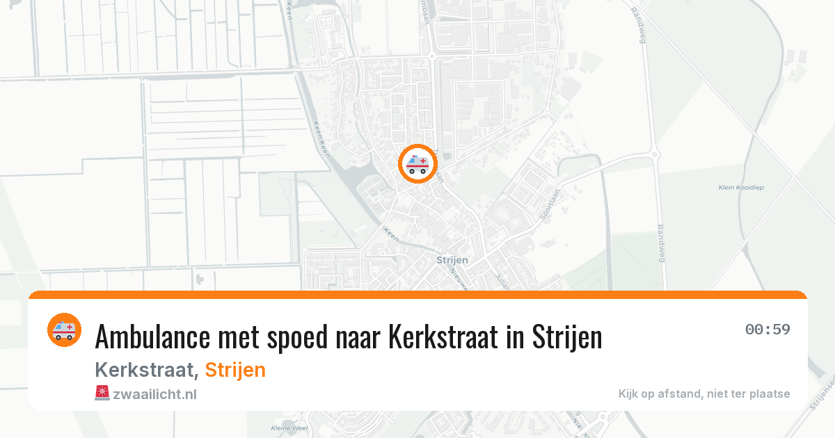 Ambulance met spoed naar Kerkstraat in Strijen — 7 jul 2026