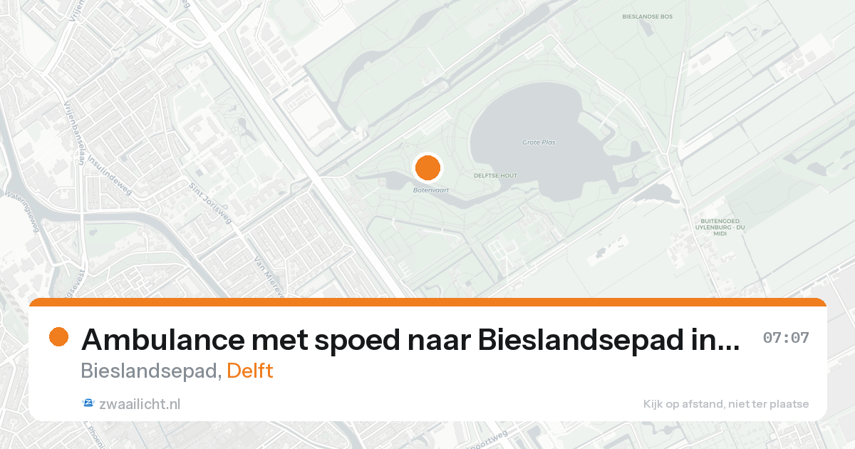 Ambulance met spoed naar Bieslandsepad in Delft — 23 aug 2026