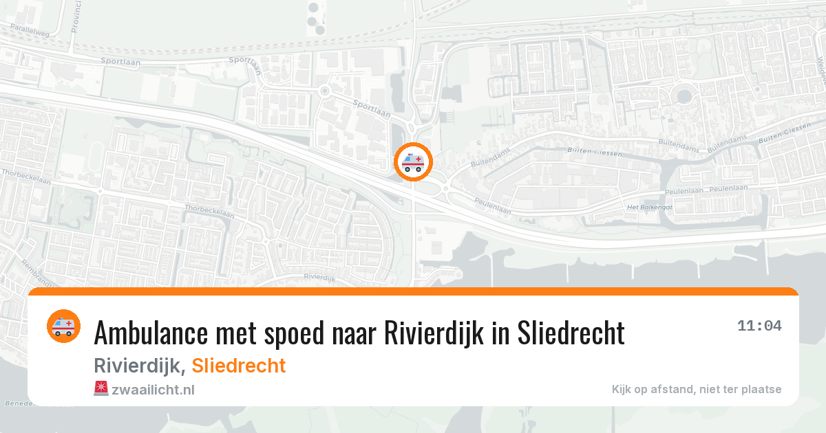 Ambulance met spoed naar Rivierdijk in Sliedrecht — 12 jun 2026