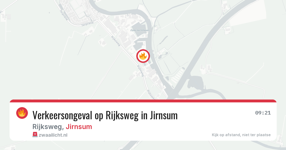Verkeersongeval op Rijksweg in Jirnsum — 20 jul 2026