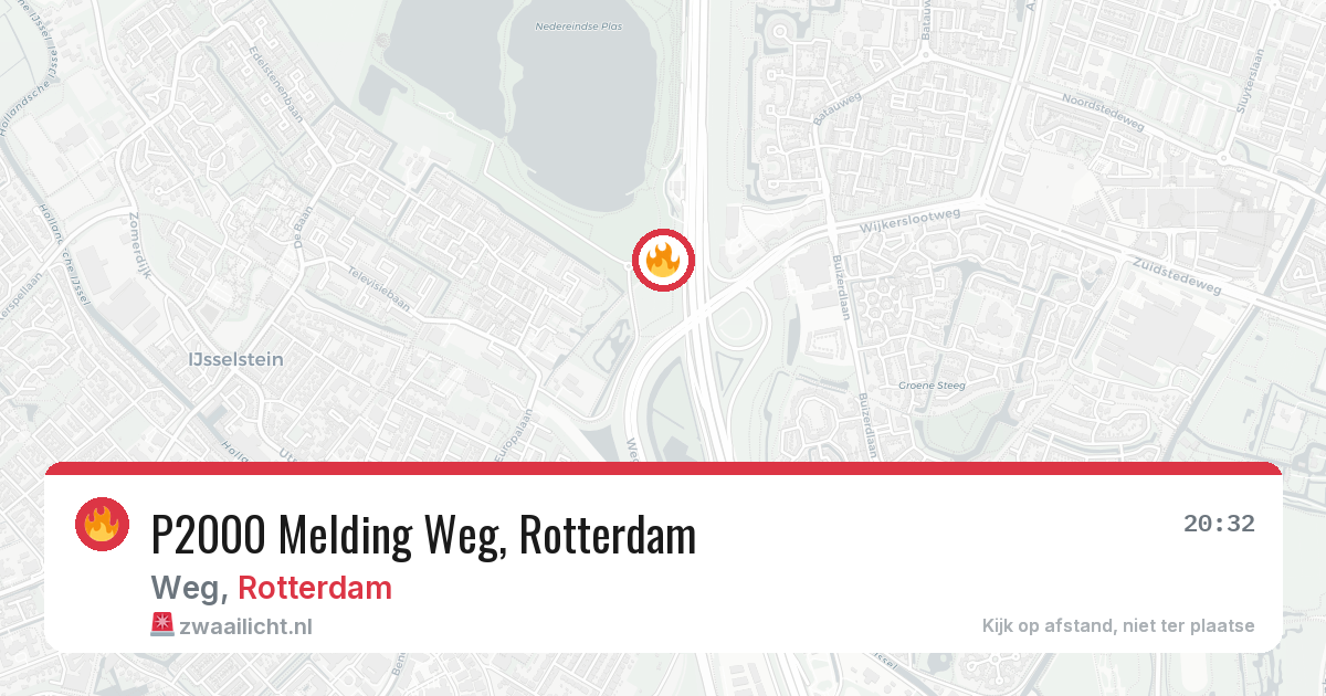 P2000 Melding Weg, Rotterdam — 9 aug 2026