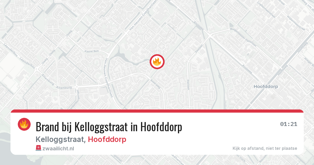Brand bij Kelloggstraat in Hoofddorp — 20 apr 2026