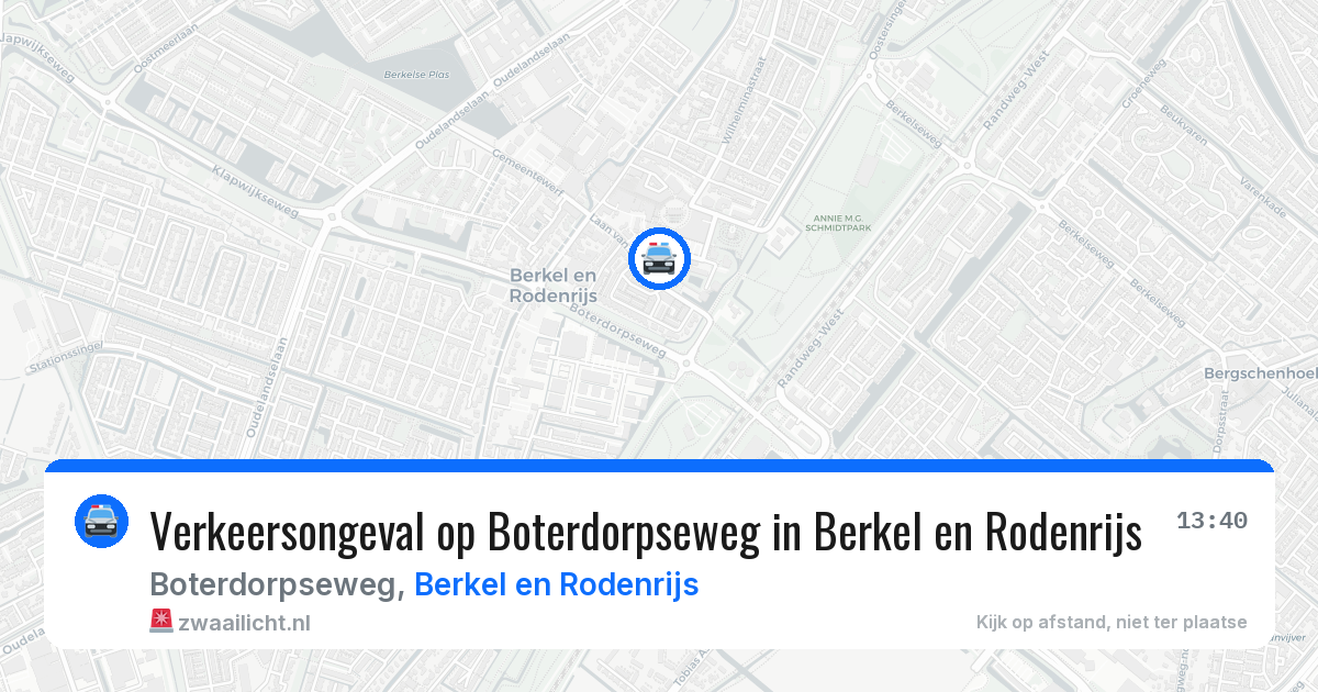 Verkeersongeval op Boterdorpseweg in Berkel en Rodenrijs — 22 mei 2026
