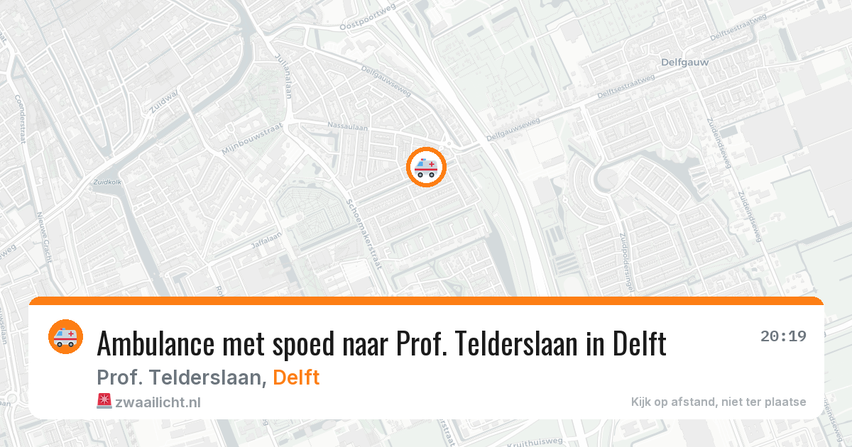 Ambulance met spoed naar Prof. Telderslaan in Delft — 5 jun 2026