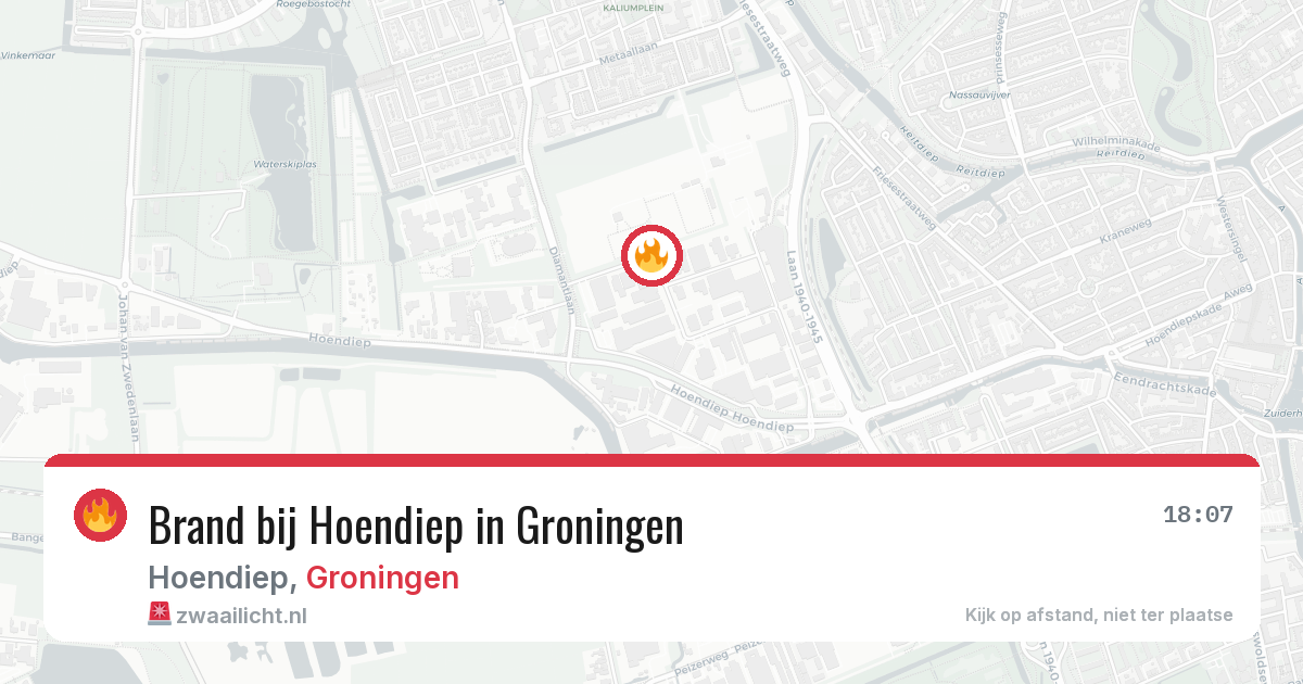 Brand bij Hoendiep in Groningen — 26 mrt 2026