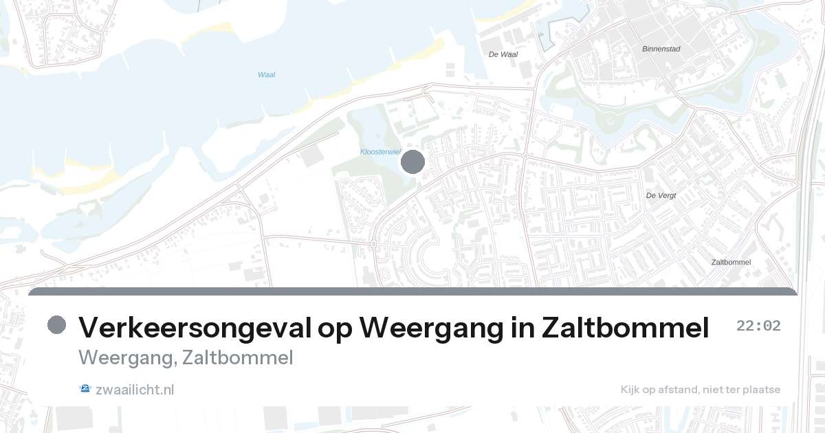 Verkeersongeval op Weergang in Zaltbommel — 22 aug 2026