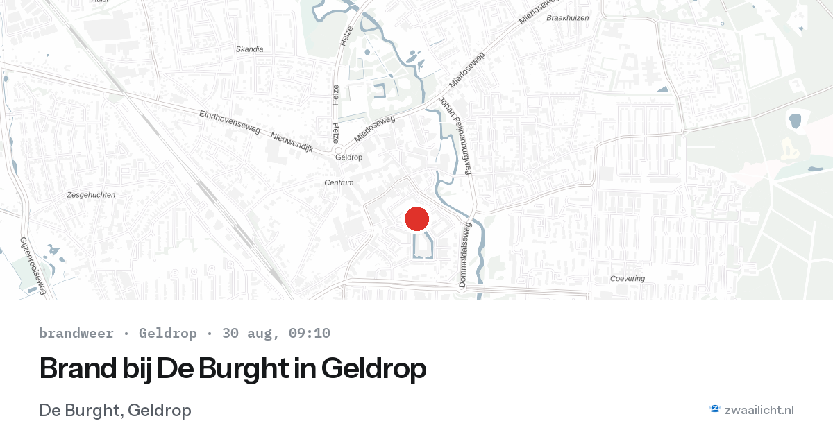 Brand bij De Burght in Geldrop — 30 aug 2026