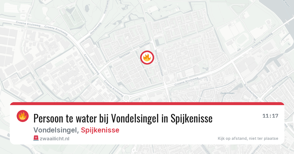 Persoon te water bij Vondelsingel in Spijkenisse — 12 jul 2026